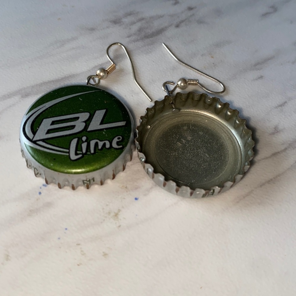 Bud light lime bottle cap earrings